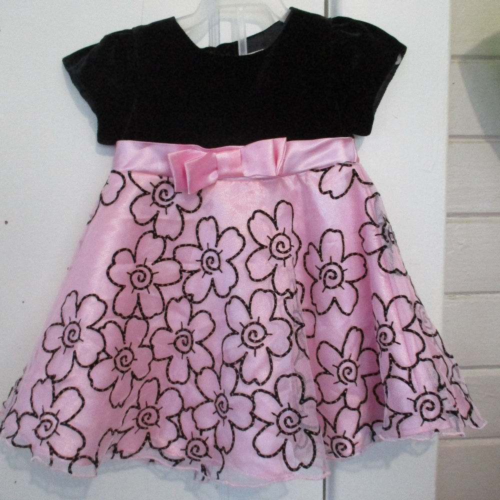 GEORGE.. PINK/BLACK PARTY DRESS. 18M..CUTE